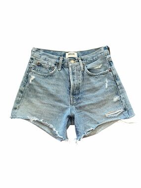 AGOLDE High Rise Jean Shorts Light Wash Distressed 24